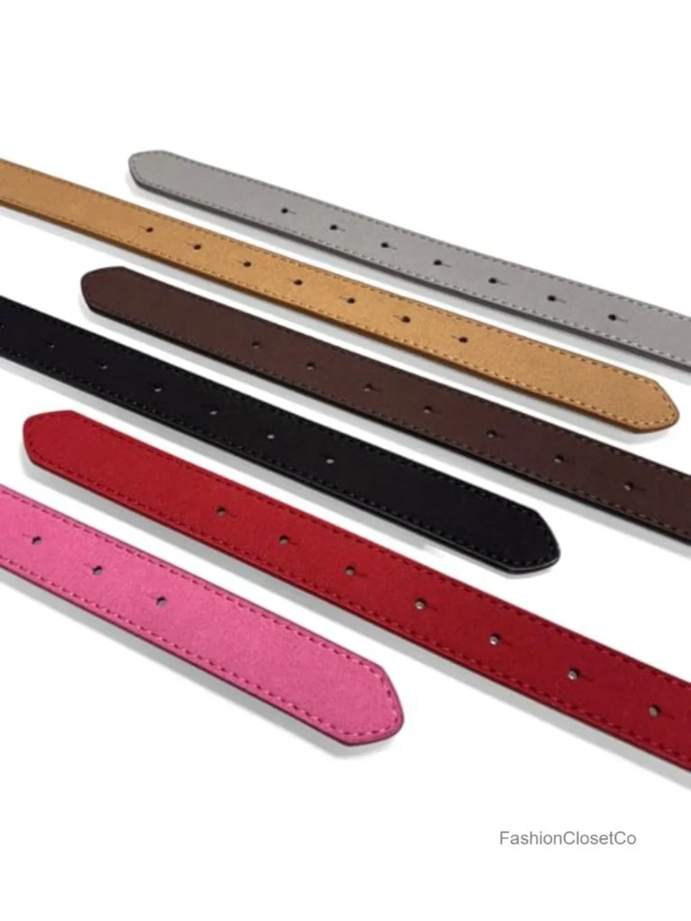 Genuine Suede Leather Snap-On Belt 1 Inch Wide Casual